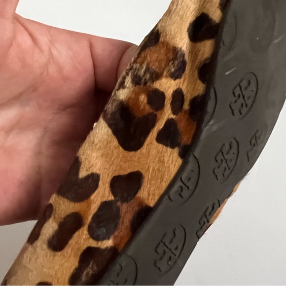 Tory Burch Cheetah Ballet Flats Reva cow hair animal print 7.5 made in Brazil - Picture 12 of 16